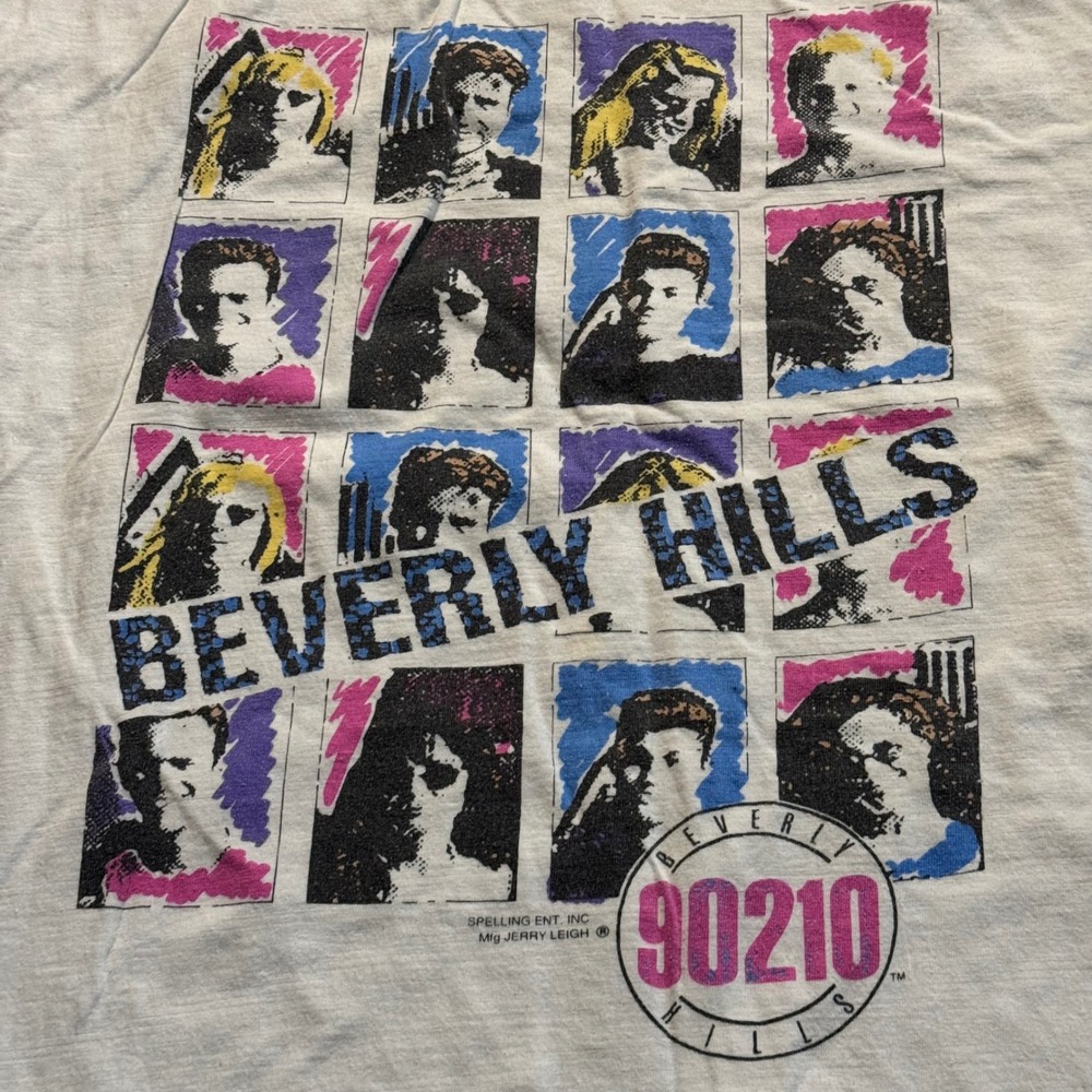 Vintage Beverly Hills 90210 Shirt XL White Cast Graphic Tee Jerry Leigh 90s TV - Picture 3 of 6